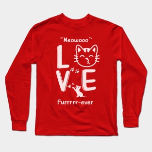 Valentine Cat Love T Shirt Unisex Cat parent owner Long Sleeve T-Shirt